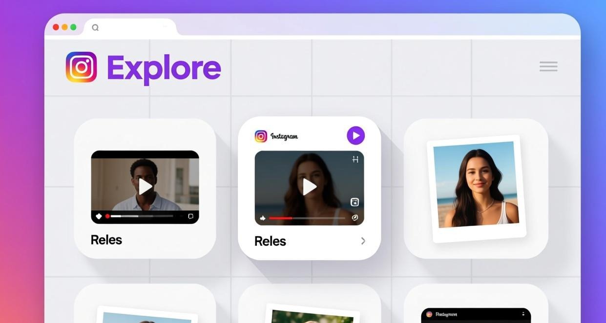 Instagram 电脑版 Explore 发现页界面